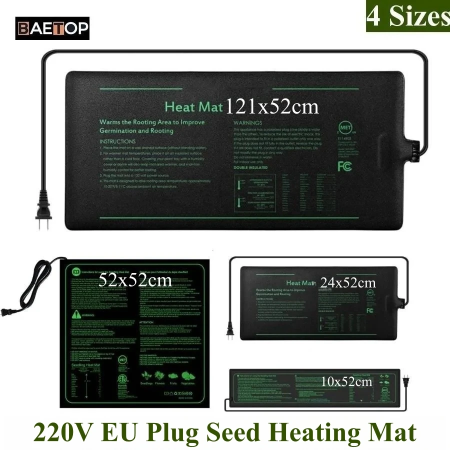 4 크기 220V EU 플러그 묘목 열 매트 방수 수경 - Heat Mat Seedling 리뷰 및 가격